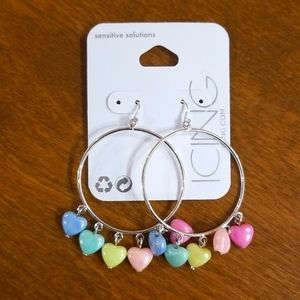 Icing Hearts Hoop Earrings NEW